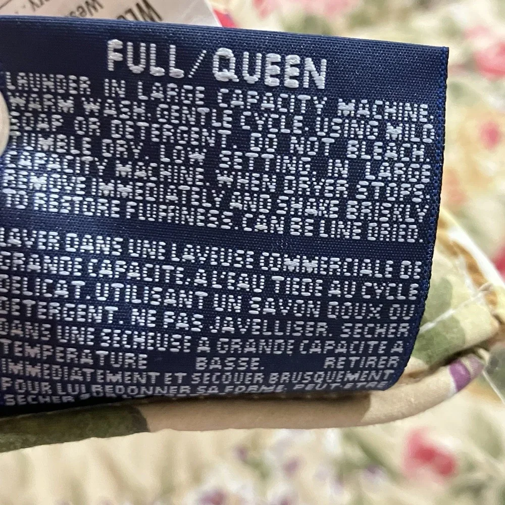 VTG Ralph Lauren Full Queen Comforter Set Floral Cottage Roses Cotton 3 Piece